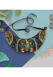 Bead Embroidery Kit on Art Canvas "Emerald Talisman"