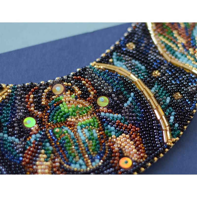 Bead Embroidery Kit on Art Canvas "Emerald Talisman"