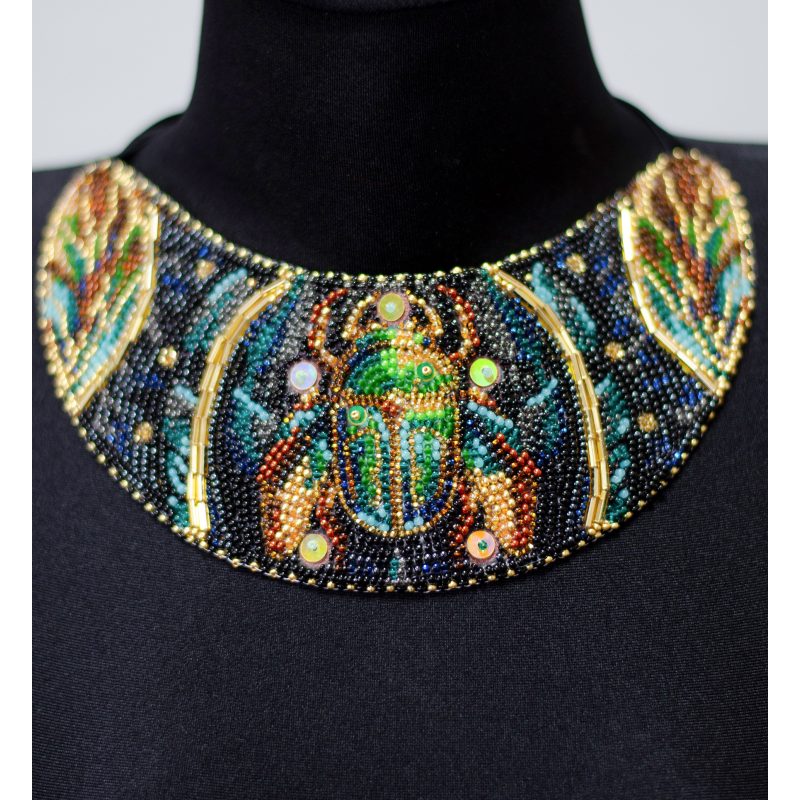 Bead Embroidery Kit on Art Canvas "Emerald Talisman"