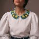Bead Embroidery Kit on Art Canvas "Collar “Citrus Tenderness”"