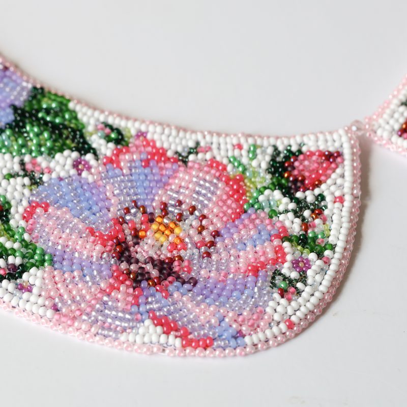 Bead Embroidery Kit on Art Canvas "Collar "Rose Veil""
