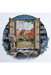 Cross Stitch Kit "Tea party by the window"