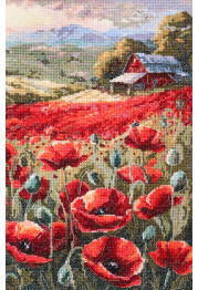 Cross Stitch Kit "Poppies at sunset"