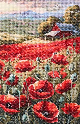 Cross Stitch Kit "Poppies at sunset"