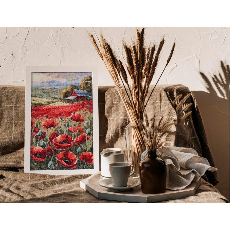 Cross Stitch Kit "Poppies at sunset"