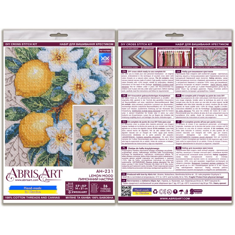 Cross Stitch Kit "Lemon mood"