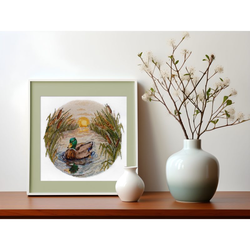 Cross Stitch Kit "Evening swim"