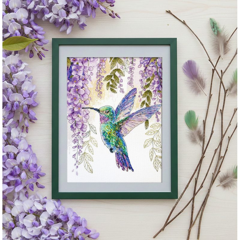 Cross Stitch Kit "The flight of the hummingbird"