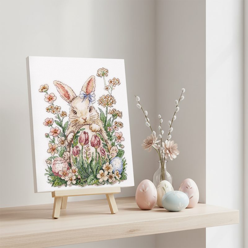Cross Stitch Kit "Easter bunny waiting"