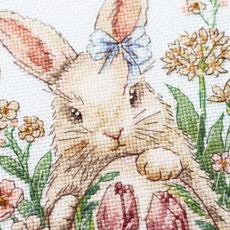 Cross Stitch Kit "Easter bunny waiting"