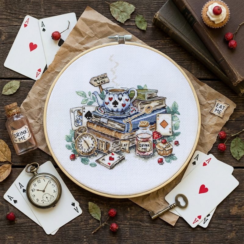 Cross Stitch Kit "The mad tea party"