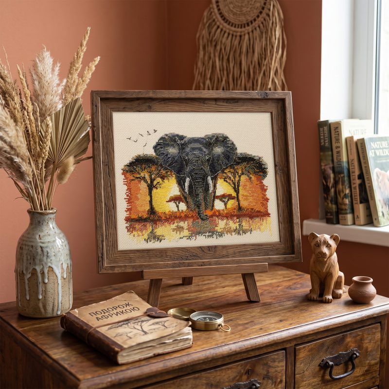 Cross Stitch Kit "Master of the Savannah"