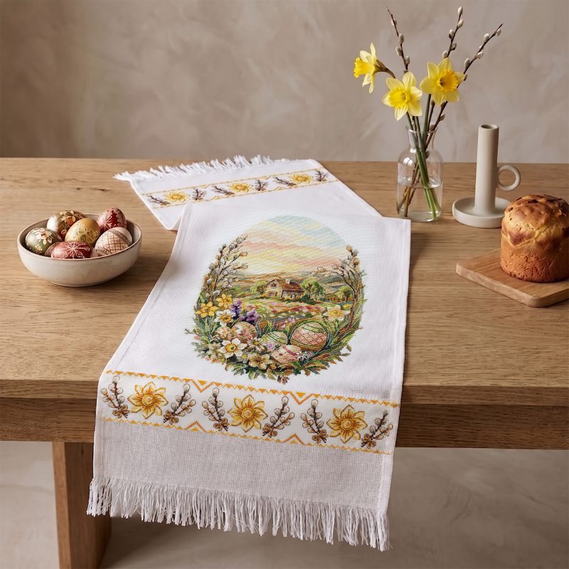 Cross Stitch Kit "Rushnyk «Blooming Easter Egg»"