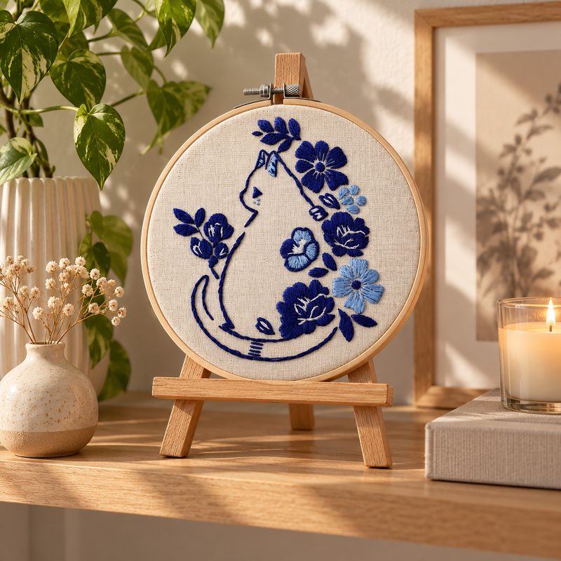 Satin Stitch Embroidery Kit "Floral Whisper"