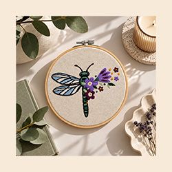 Satin Stitch Embroidery Kit "The Emerald Guest"