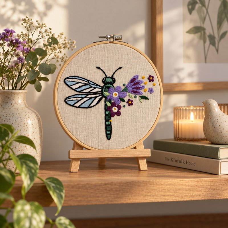 Satin Stitch Embroidery Kit "The Emerald Guest"