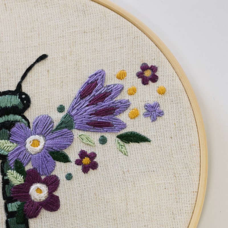 Satin Stitch Embroidery Kit "The Emerald Guest"