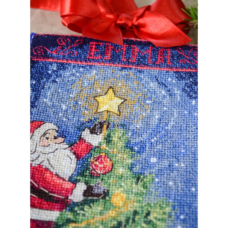 Cross Stitch Christmas Stocking Kit "Spark the celebration"