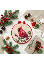 Cross Stitch Kit "Winter Cardinal"