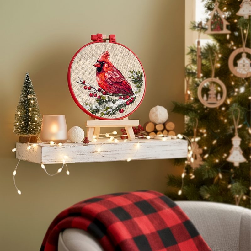 Cross Stitch Kit "Winter Cardinal"