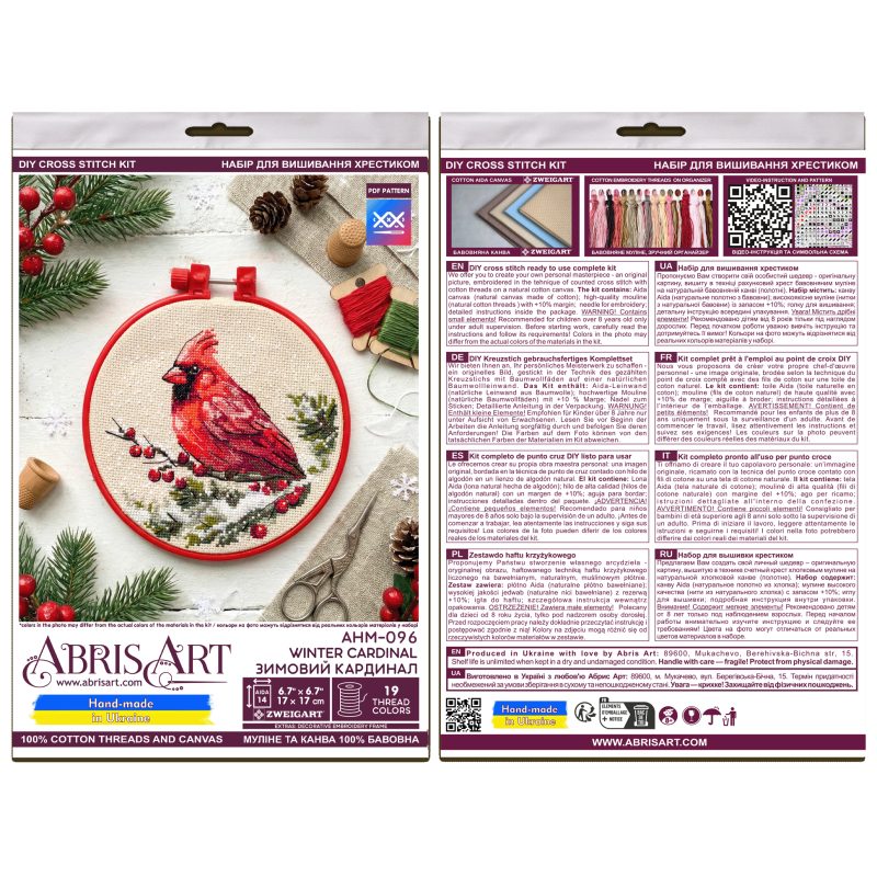Cross Stitch Kit "Winter Cardinal"