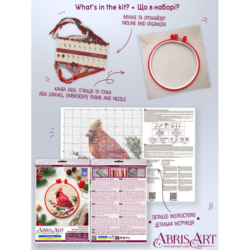 Cross Stitch Kit "Winter Cardinal"