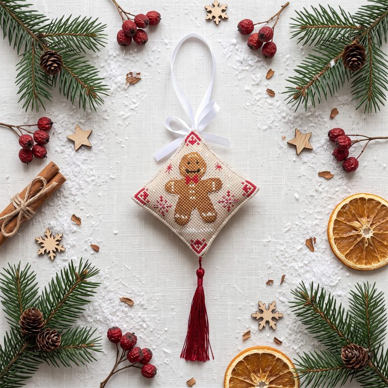 3D Cross Stitch Ornament Kit "Christmas Treat"