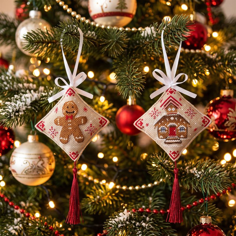 3D Cross Stitch Ornament Kit "Christmas Treat"