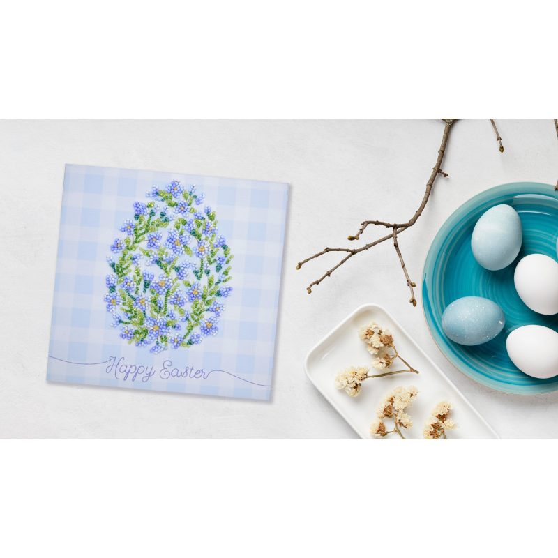 Mini Bead Embroidery Kit on Art Canvas "Easter snowdrop"