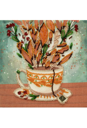 Mini Bead Embroidery Kit on Art Canvas "Аutumn aroma"