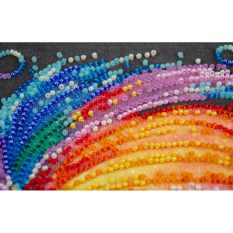 Mini Bead Embroidery Kit on Art Canvas "Variegated"