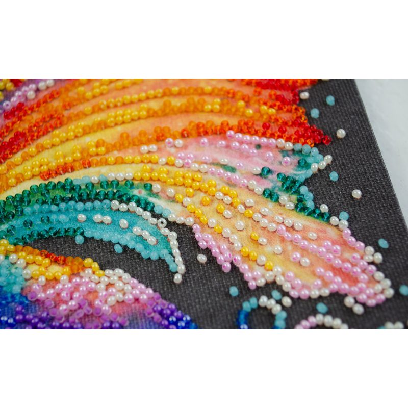 Mini Bead Embroidery Kit on Art Canvas "Variegated"