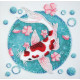 Mini Bead Embroidery Kit on Art Canvas "Koi carp"
