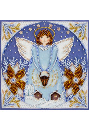 Mini Bead Embroidery Kit on Art Canvas "Little angel"