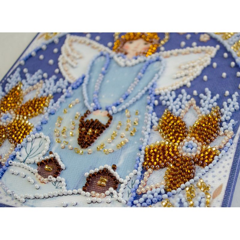Mini Bead Embroidery Kit on Art Canvas "Little angel"