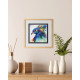 Mini Bead Embroidery Kit on Art Canvas "Respectable peacock"