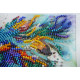 Mini Bead Embroidery Kit on Art Canvas "Respectable peacock"