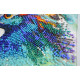Mini Bead Embroidery Kit on Art Canvas "Respectable peacock"