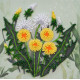 Mini Bead Embroidery Kit on Art Canvas "Favorite dandelion"