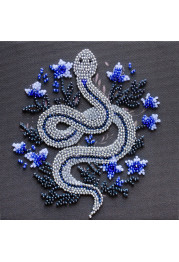 Mini Bead Embroidery Kit on Art Canvas "Silver serpentine"