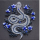 Mini Bead Embroidery Kit on Art Canvas "Silver serpentine"