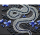 Mini Bead Embroidery Kit on Art Canvas "Silver serpentine"
