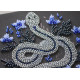 Mini Bead Embroidery Kit on Art Canvas "Silver serpentine"