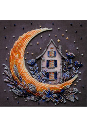 Mini Bead Embroidery Kit on Art Canvas "The magic of the night sky"