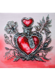 Mini Bead Embroidery Kit on Art Canvas "Love potion"