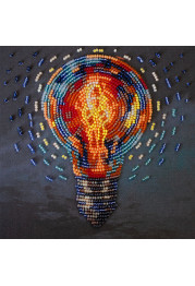Mini Bead Embroidery Kit on Art Canvas "Bring the light"