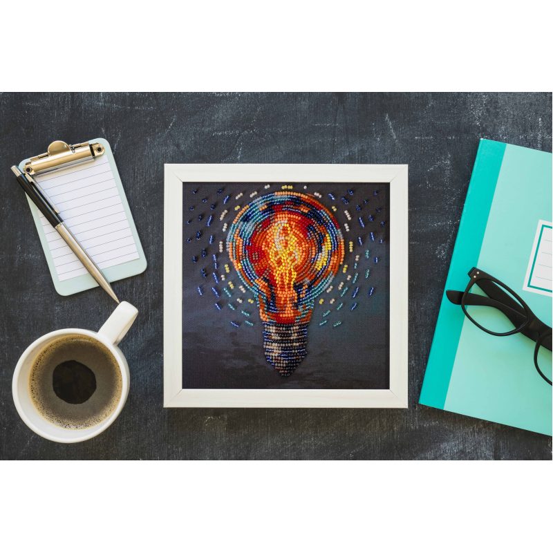 Mini Bead Embroidery Kit on Art Canvas "Bring the light"