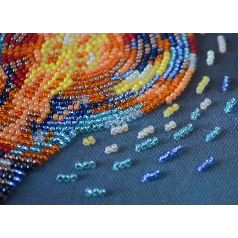 Mini Bead Embroidery Kit on Art Canvas "Bring the light"