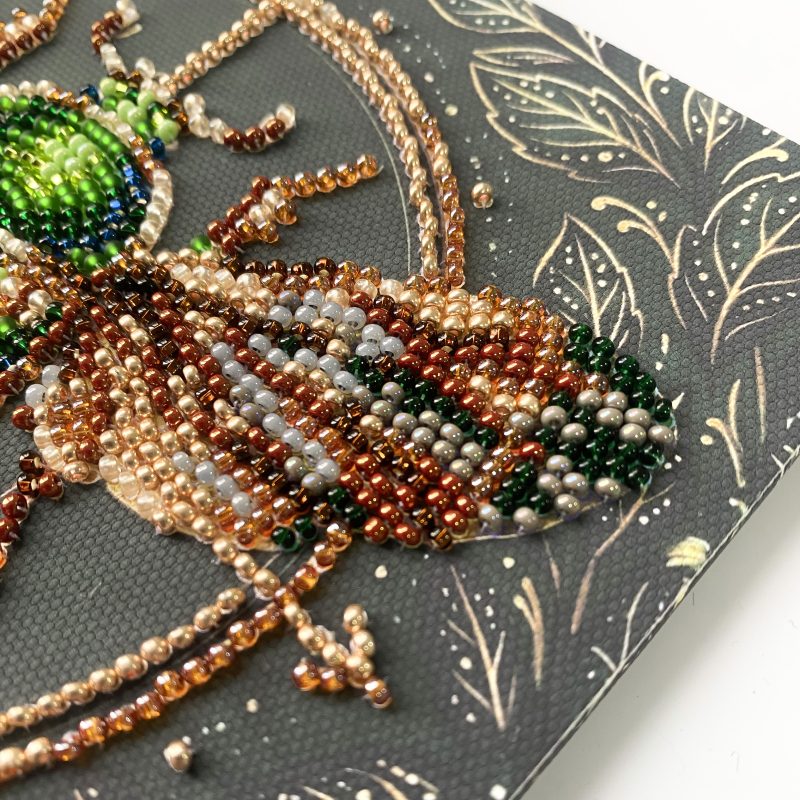Mini Bead Embroidery Kit on Art Canvas "The Alchemy of Nature"