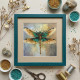 Mini Bead Embroidery Kit on Art Canvas "Emerald wings"